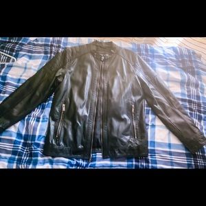 A leather jacket from Guess
